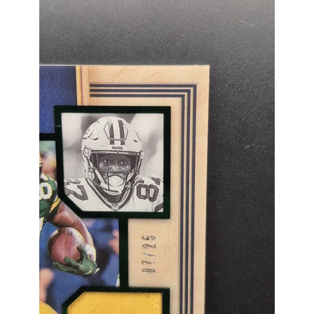 2022 Panini Playbook Romeo Doubs #YS-40 Yearbook Swatches Green /25 (MEM, RC)
